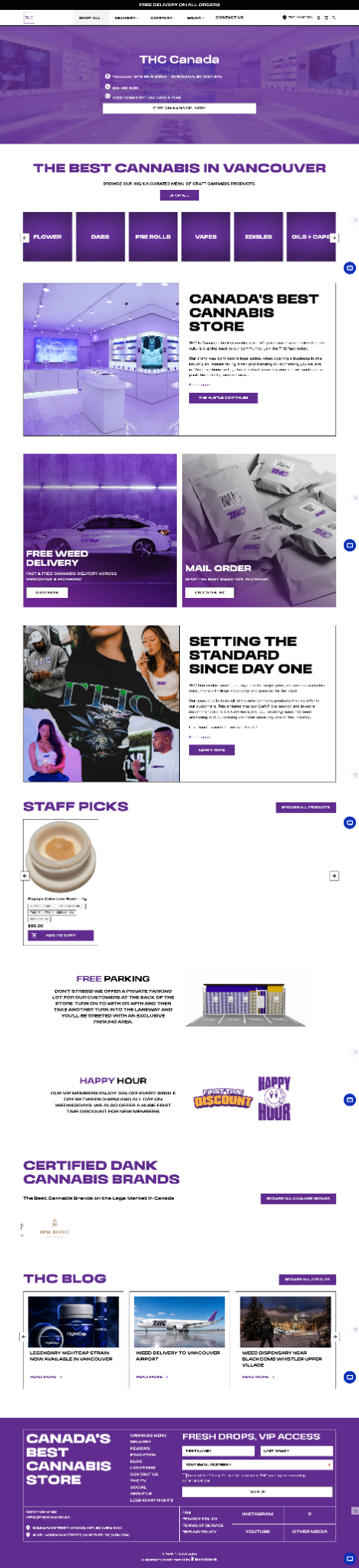 THC Canada online storefront